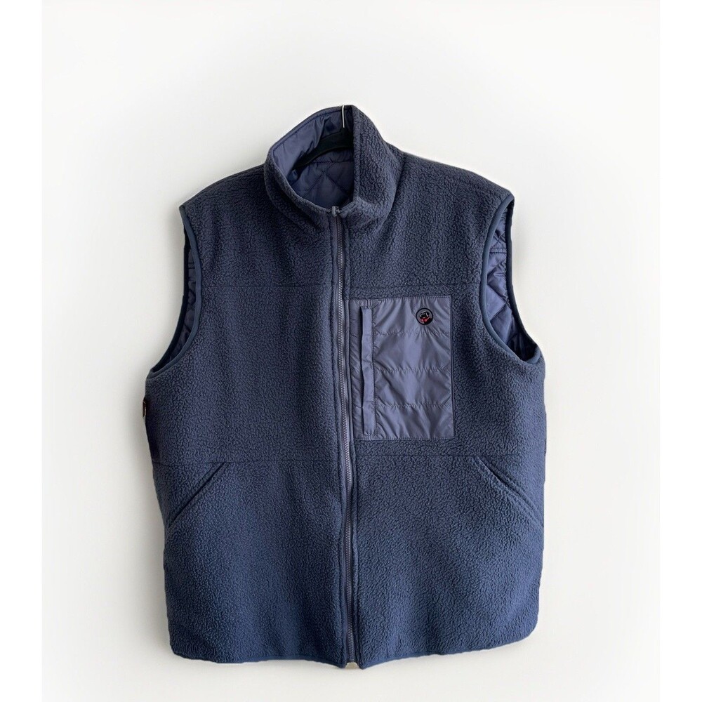 Southern Proper Reversible Mens Vest Size 2x Quilted Gray Full-Zip $125 Retail